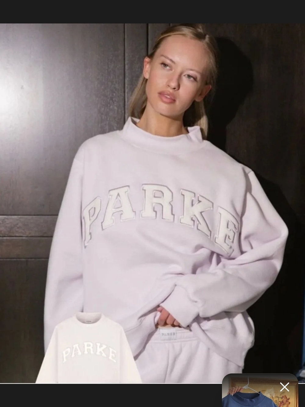 Parke Lavender Pullover Sweatshirt with Appliqué Logo